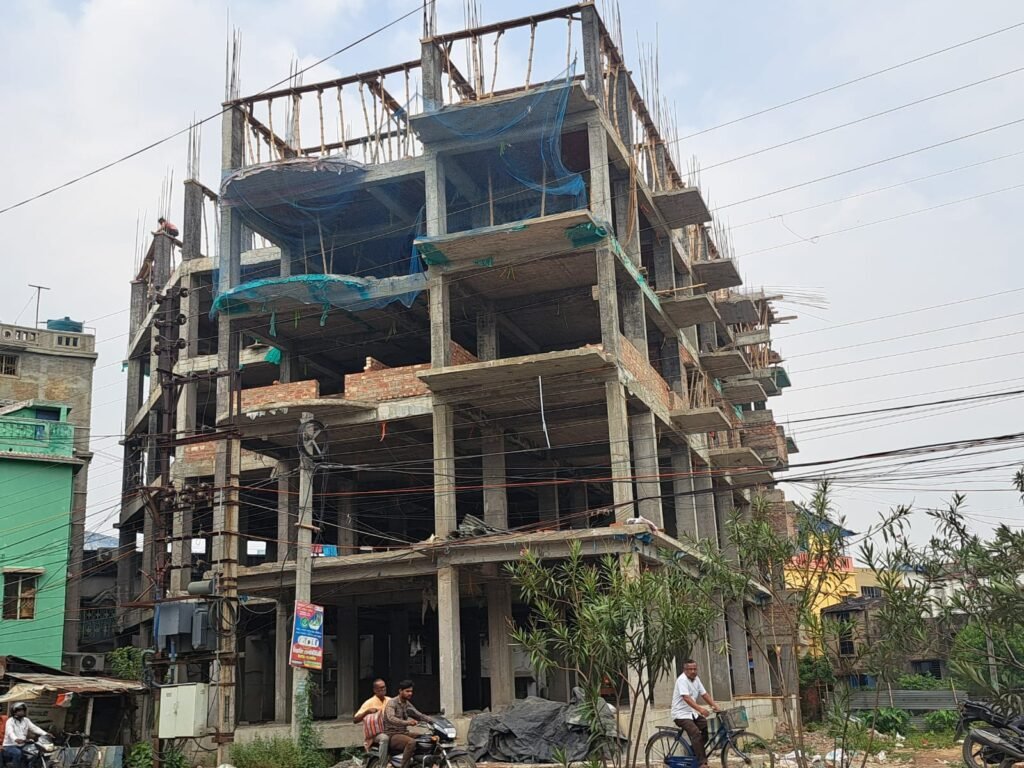 B+G+5 RCC framed building under construction