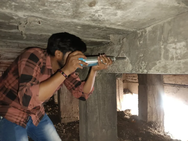 Rebound hammer test on an RCC column (NDT)