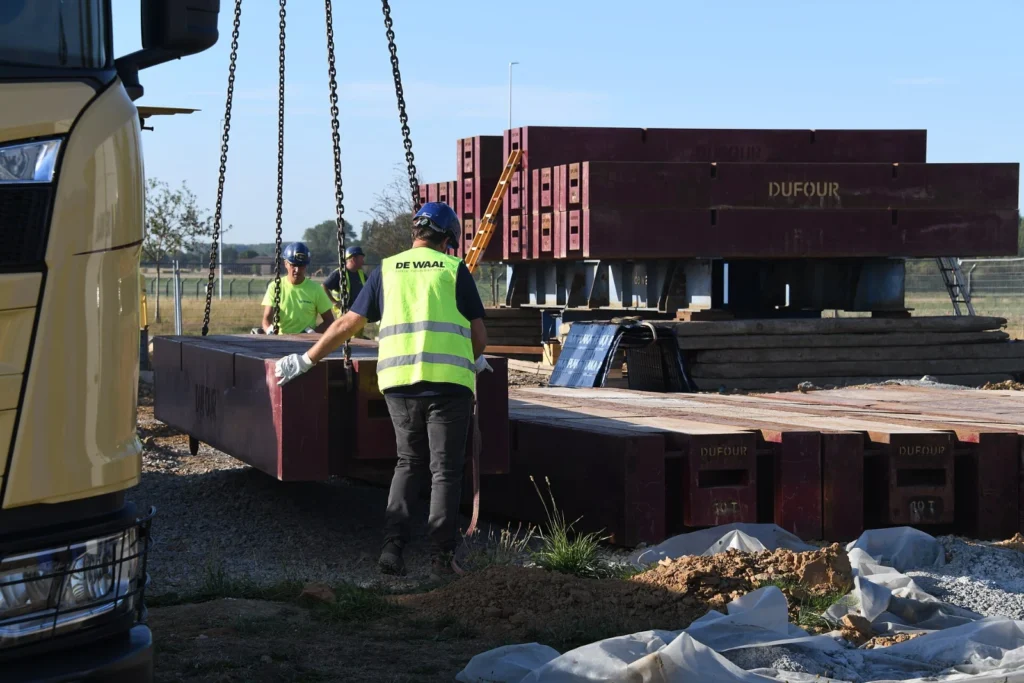 Kentledge (dead weight) placed for a static pile load test