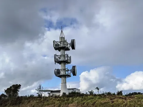 Telecom tower with microwave antennas (representative image)